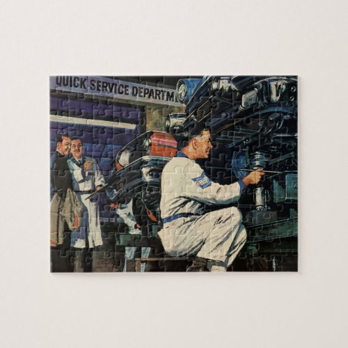 Vintage Car Repair Service Business Auto Mechanic  Jigsaw Puzzle