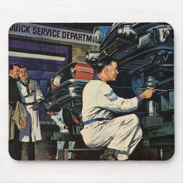 Vintage Car Repair Service Business Auto Mechanic  Mouse Pad (Front)
