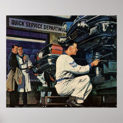 Vintage Car Repair Service Business Auto Mechanic  Poster