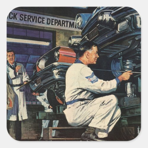 Vintage Car Repair Service Business Auto Mechanic  Square Sticker