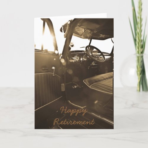 Vintage Car Retirement Card