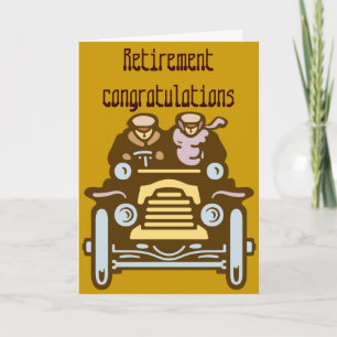 Vintage car retirement card