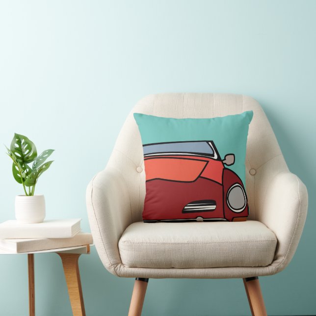 Vintage Car Retro Throw Pillow (Chair)