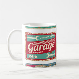 Vintage car service and gas station vintage metal  coffee mug