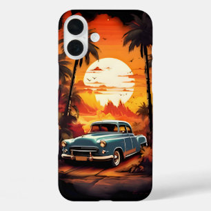 Vintage Car Sunset - Gift for Car Lovers iPhone 16 Plus Case