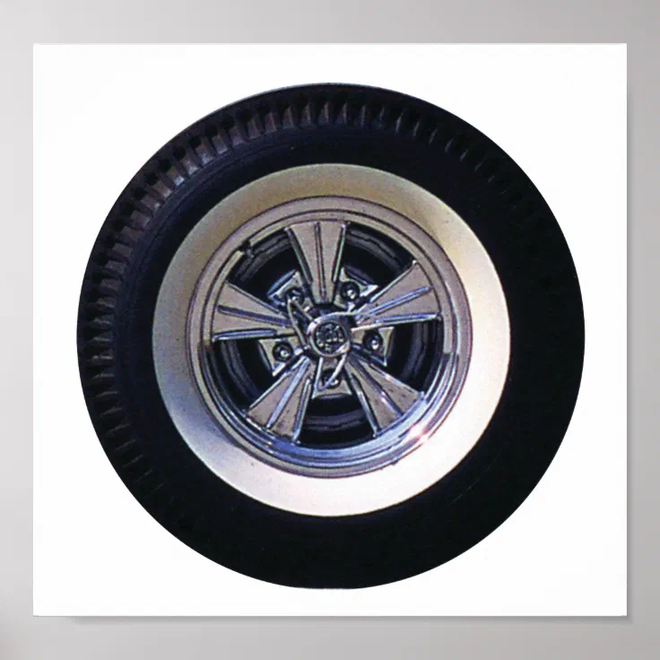 Vintage Car Tire and Wheel Wall Art | Zazzle