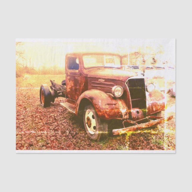 Vintage Car Tissue Decoupage 3 Tissue Paper (Front)