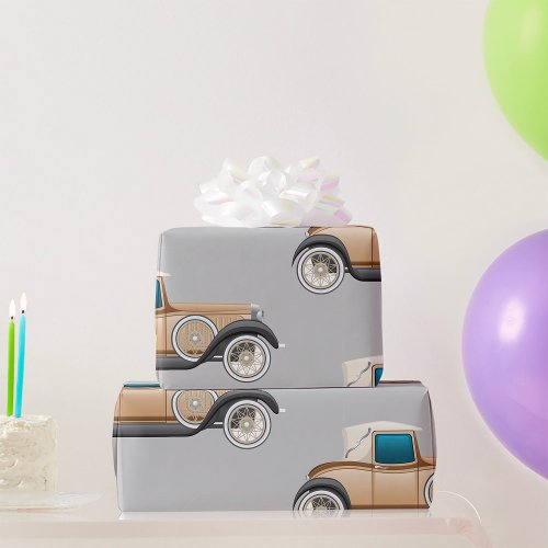 Vintage Car Transport Wrapping Paper