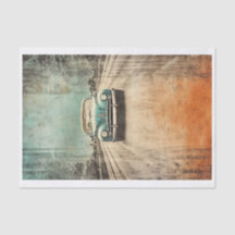 Vintage Car Truck Decoupage Tissue