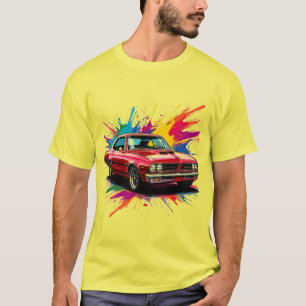 Vintage Car with Colorful Paint Splashes T-Shirt
