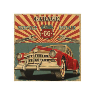 Vintage Car Wood Wall Art