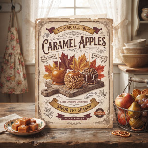 Vintage Caramel Apples Autumn Blessings Card