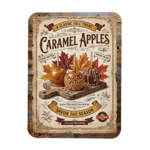 Vintage Caramel Apples Autumn Blessings Magnet