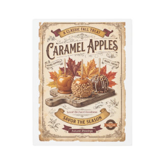 Vintage Caramel Apples | Autumn Blessings Metal Print