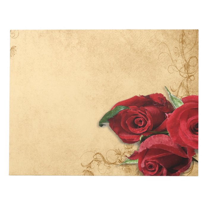 Vintage Caramel Brown & Rose Memo Notepads