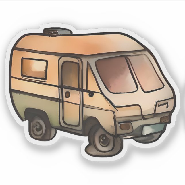 Vintage Caravan Adventure Sticker (Front)