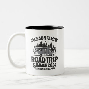 Vintage Caravan Family Reunion Camping Road Trip Two-Tone Coffee Mug