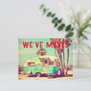 Vintage Caravan New Address Moving Announcement Postcard
