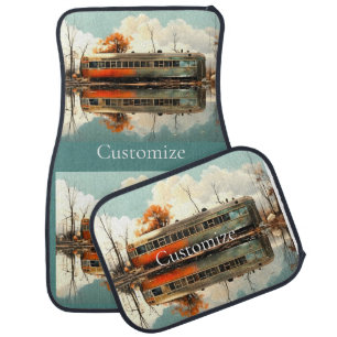 Vintage Caravan Trailer RV Thunder_Cove Car Floor Mat