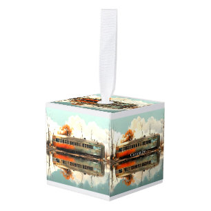 Vintage Caravan Trailer RV Thunder_Cove Cube Ornament