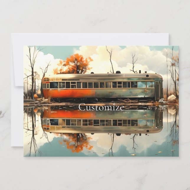 Vintage Caravan Trailer RV Thunder_Cove Invitation (Front)