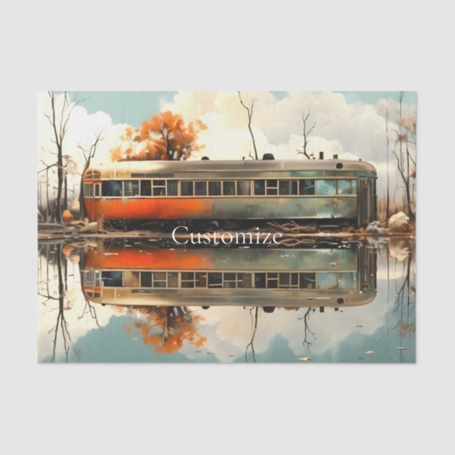 Vintage Caravan Trailer RV Thunder_Cove Tissue Paper (Front)