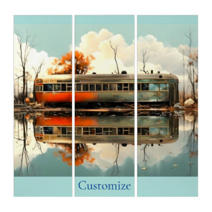 Vintage Caravan Trailer RV Thunder_Cove Triptych