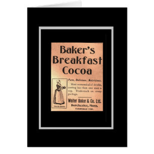 Vintage Card Baker's Breakfast Cocoa Label