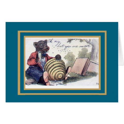 Vintage Card Bear Honey You Are Sweet (Front Horizontal)