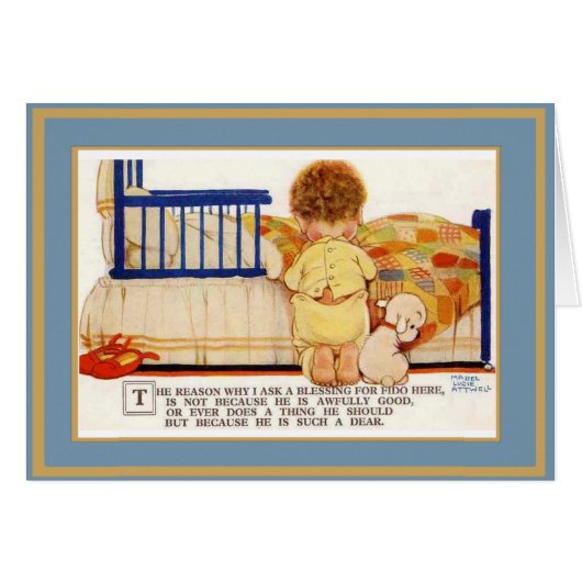 Vintage Card Children Dog (Front Horizontal)