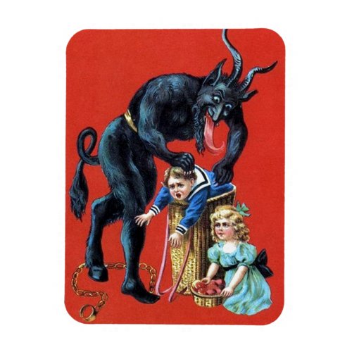 Vintage card Krampus refrigerator magnet 