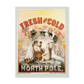 Vintage Card, Lager Beer Polar Bears, North Pole Postcard
