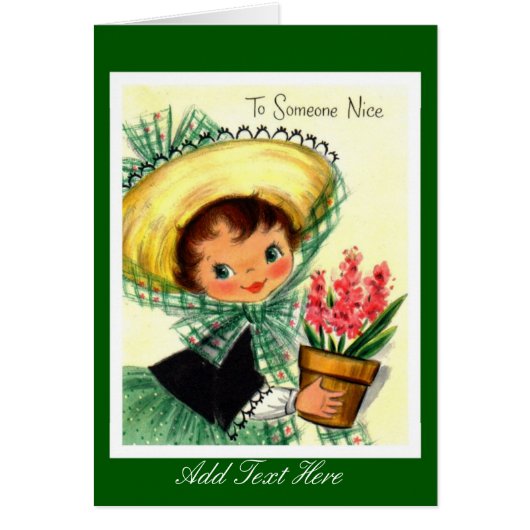 Vintage Card Little Girl "To Someone Nice" (Front)