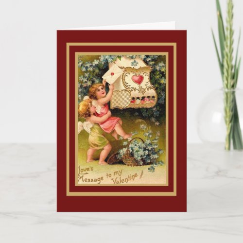 Vintage Card Valentine Cupid