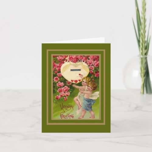 Vintage Card Valentine Cupid