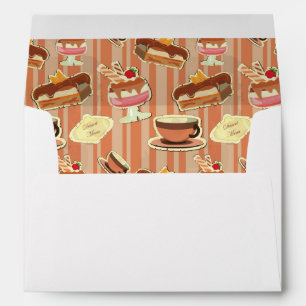 Vintage Card With A Strawberry Dessert Envelope