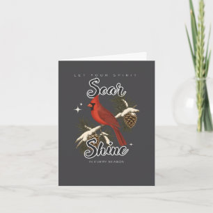 Vintage Cardinal Bird   Let Your Spirit Soar Holiday Card