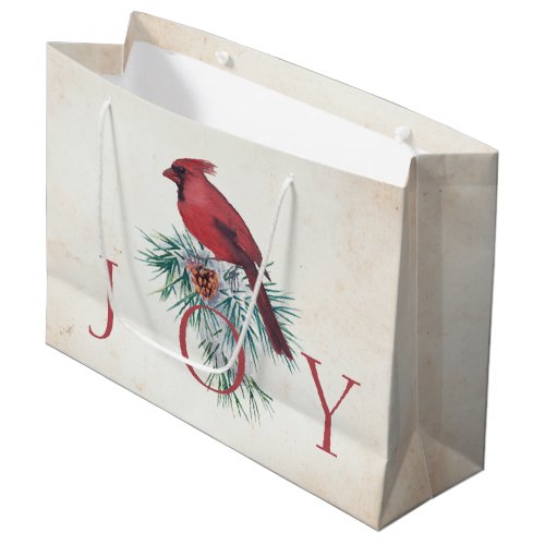 Vintage cardinal custom Christmas Holiday  Large Gift Bag