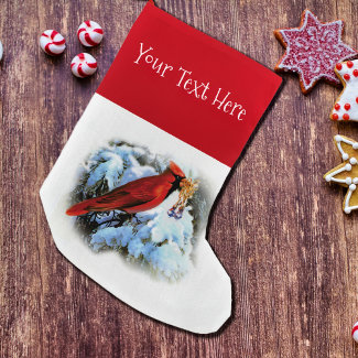 Vintage cardinal  in winter - add text