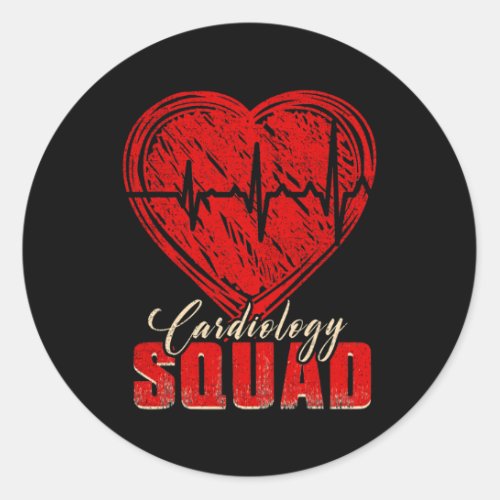 Vintage Cardiology Squad Cardiovascular Classic Round Sticker