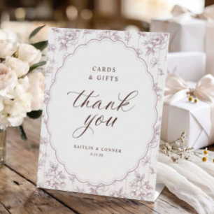 Vintage Cards & Gifts Dusty Rose Oval Wedding Pedestal Sign