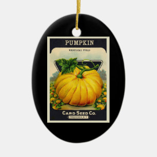 Vintage Card's Pumpkin Seed Package Ceramic Ornament