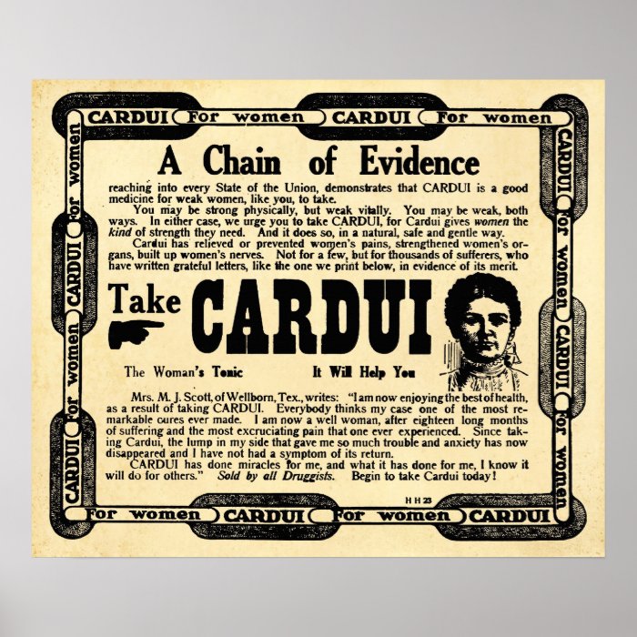 Vintage Cardui Medicine For Women Print