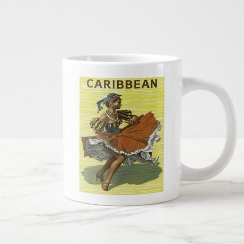 Vintage Caribbean Dancer Giant Coffee Mug