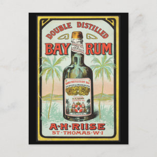 Vintage Caribbean rum ad late 1800s Postcard