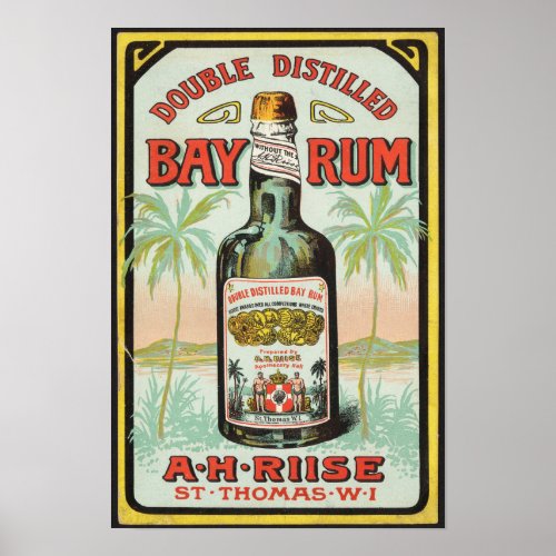 Vintage Caribbean rum poster late 1800s