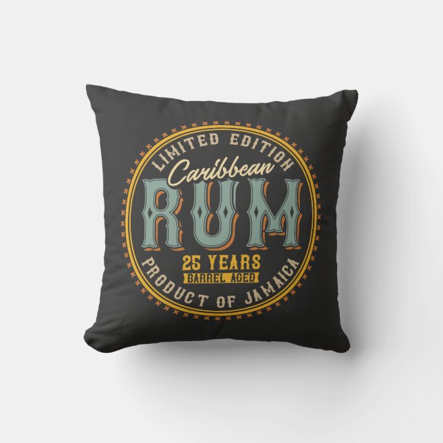 Vintage Caribbean Rum   Throw Pillow (Front)
