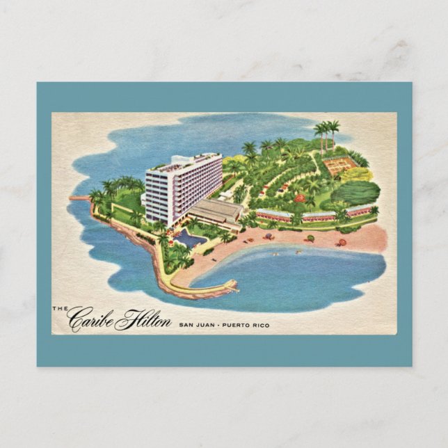 Vintage Caribe Hilton San Juan Puerto Rico Postcard (Front)
