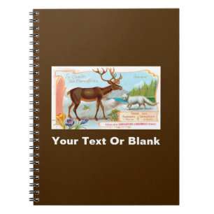 Vintage Caribou (Reindeer) and Arctic Fox Notebook