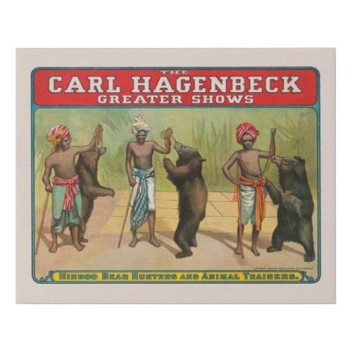 Vintage Carl Hagenbeck Circus Poster Faux Canvas Print